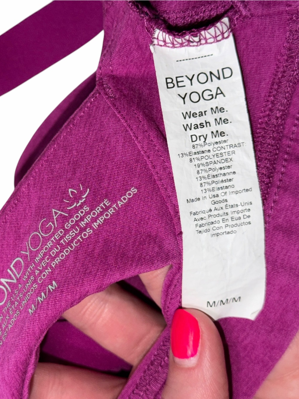 Beyond Yoga Magenta Spacedye On Center Sports Bra - Picture 6 of 7